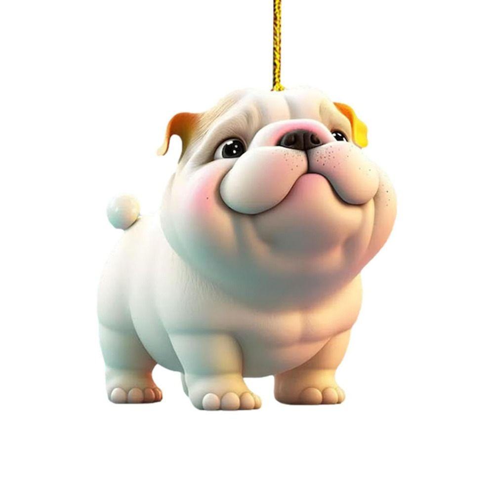 

Decorative Cartoon Dog Car Pendant 2D Dog Christmas Tree Charms Xmas Tree Dog Ornament Window D
