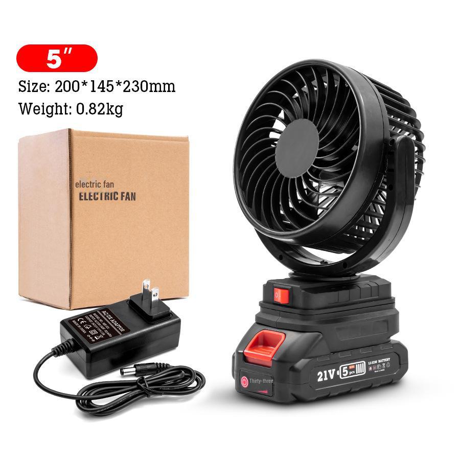 Portable Rechargeable Large-Capacity Outdoor Electric Fan with Makita Interface