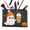 Digital Print Pouch Halloween Theme Cosmetic Bag, Durable Canvas Zipper Makeup Pouch, Storage Bag Portable for Stationery And Daily Cute Organizer