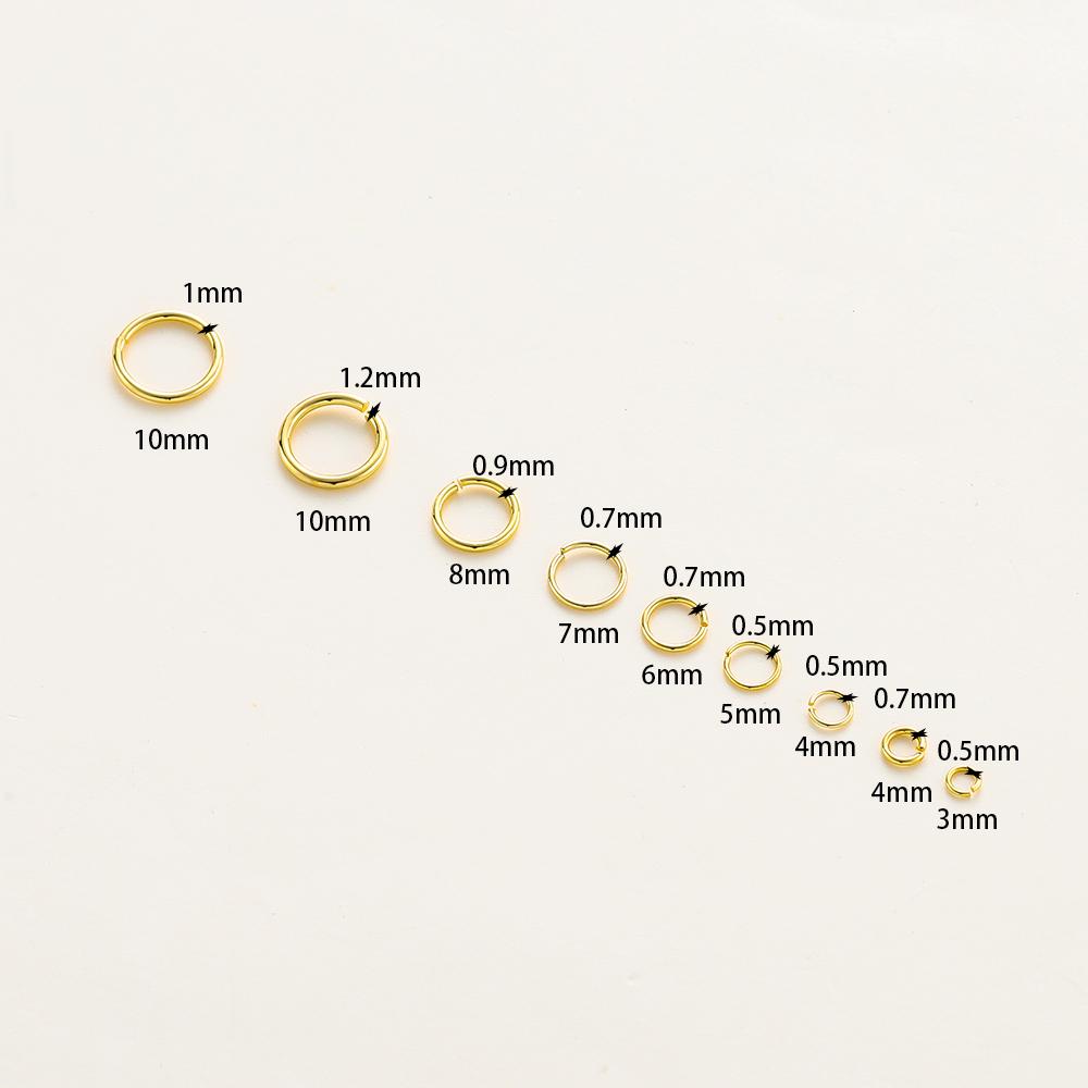 50-200/lot 14K 18K Gold Necklace Open Single Jump Ring Lobster Clasp Connector Split Ring Fitting DIY Jewelry Making Accessories