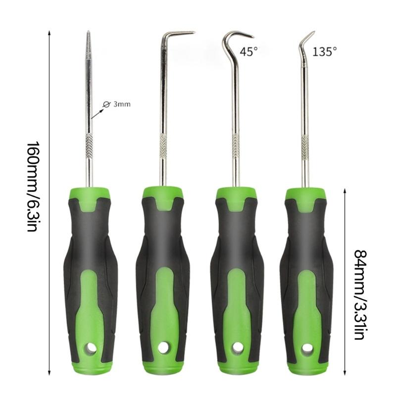 4Pcs Auto Vehicle Removal Pick Hook Set Auto Oil Seal Screwdrivers Gasket Puller Remover O Rings Seal Disassembly Tool