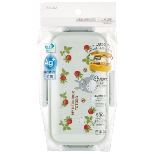 Skater Bento Box My Neighbor Totoro Studio Ghibli Strawberry 530ml Antibacterial Fluffy Dome Lid for Women Made In Japan PFLB6AG-A