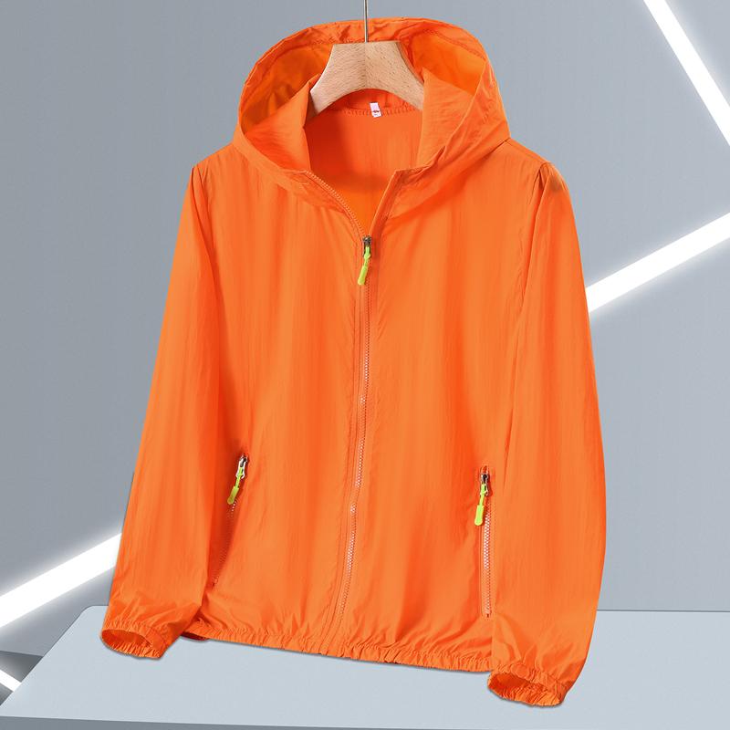 Letní pánská větrovka velká velikost oblečení na ochranu proti slunci korejský styl ultratenké streetwear bundy na zip s kapucí muž