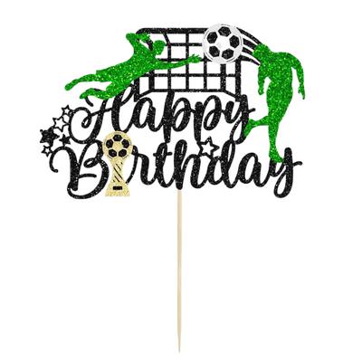 Decorazioni per cupcake a forma di pallone da calcio per feste di compleanno, decorazioni per cupcake a forma di pallone da calcio, stuzzicadenti per cupcake