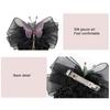 Hair Net Elastic Tight Non-Slip Handmade Tassel Bow Decor Dress Up Headdress Women Hair Clip with Hair Net Bag Hair Accessories