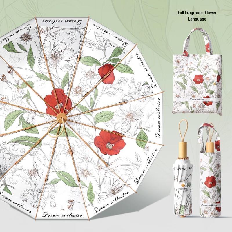 ZOYU 12-Rib Double-Layer UV Protection Folding Umbrella