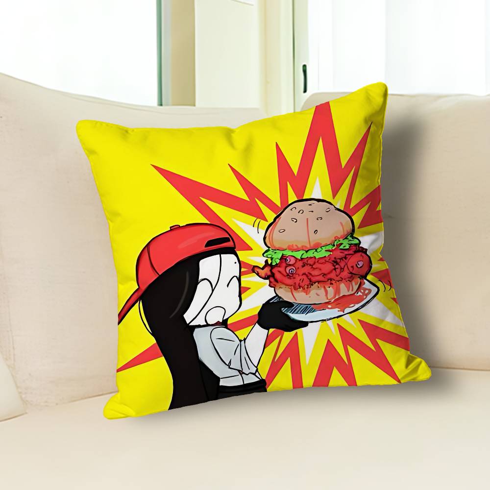 Y-Yi Xi Singer M-Meat Girl Pillow Cases for Bedroom Living Room Sofa Home Decor Polyester Cushion Cover with Zipper