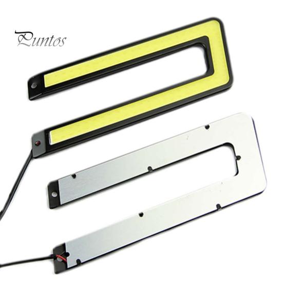 2 szt. Białe światło do jazdy dziennej LED COB 6000K DRL Reflektor w kształcie litery U Lampa przeciwmgielna