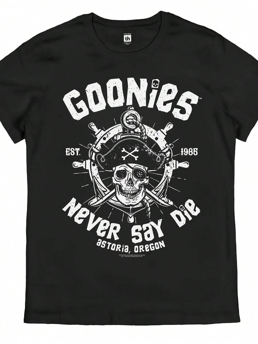 

Vintage Unisex s Goonies Never Say Die Retro Pirate Skull & Crossbones Graphic T-Shirt M