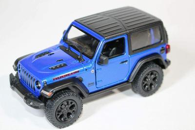 KiNSMART - Jeep Wrangler Rubicon Off-Road 4x4 5-Zoll 1:34er Maßstab Diecast Modell Nachbildung Spielzeugauto (Blaues Hardtop)
