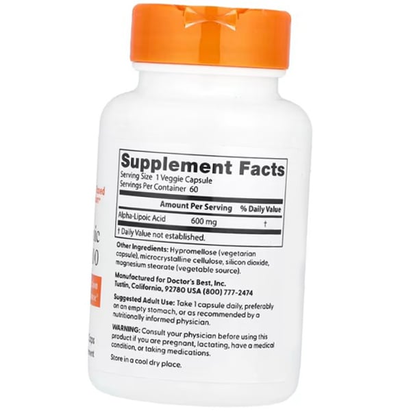 Lipoic Acid, Alpha-Lipoic Acid 600, Doctor's Best (70327005)