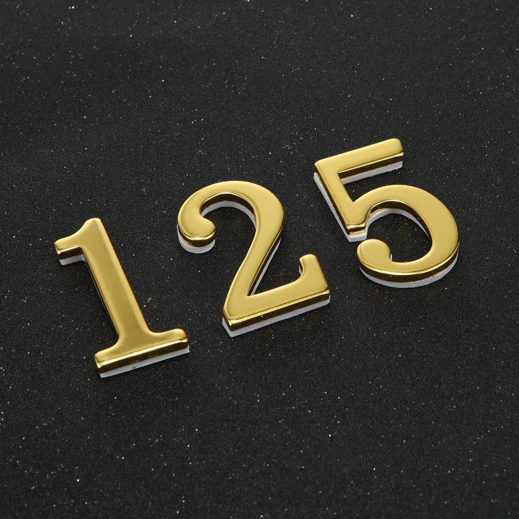 D-Shaped Imitation Gold Metal Address Number Plate