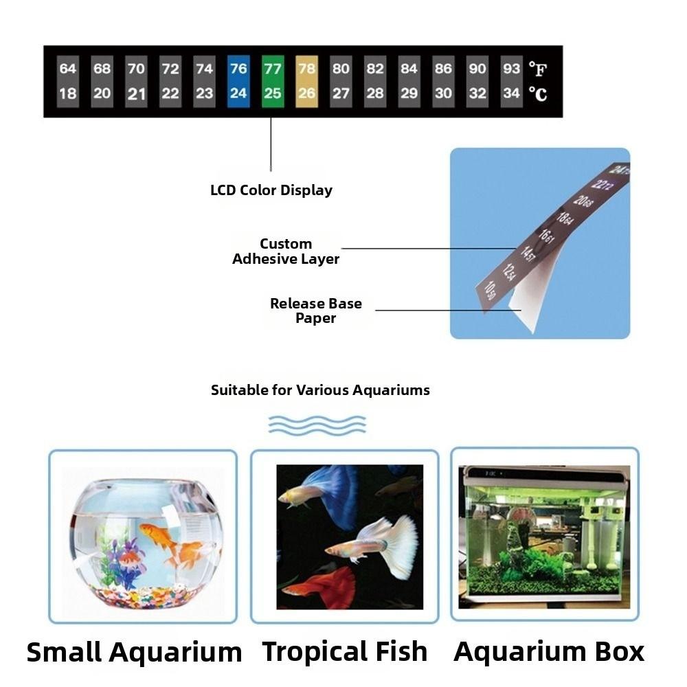 5Pcs 4-36 0-50 Digital Fish Tank Thermometer C/F Discolor Temperature Sticker  Aquarium