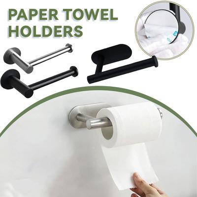 Non-perforated Wall-mounted Toilet Paper Holder, Self-adhesive Toilet Paper, Towel Roll, Storage Rack, Bathroom Accessories