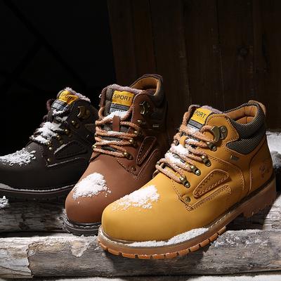 Tooling Martin Boots High-Top Men'S Snow Boots Lace-Up Rhubarb Boots With Cotton To Keep Warm