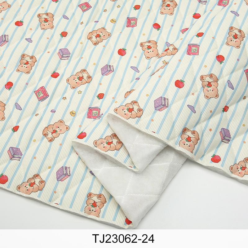 0.5m/1m/2m Velours Côtelé Épais Matelassé avec Tissu en Coton Tissu Imprimé Animal pour Couture Manteau d'Hiver Vêtements d'Enfants Tissu DIY