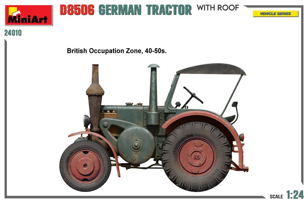MiniArt German Covered Tractor D8506 Plastic Model MA24010 1/24