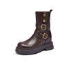 Augusden Women's Chunky Heel High Ankle Boots - Y2K Retro British Style, Thick-Soled, 2025 Collection