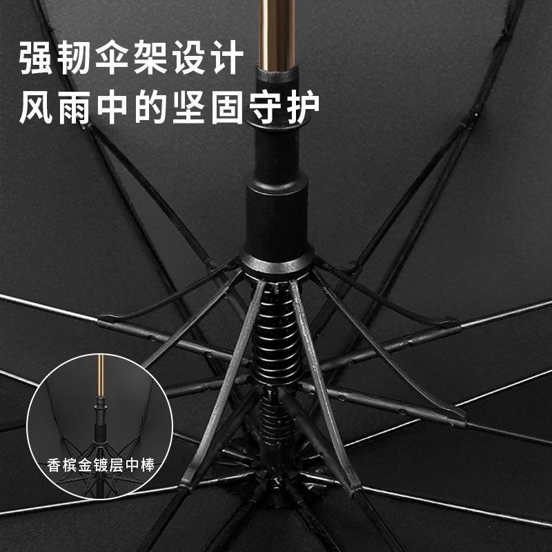 Automatic umbrella long handle oversized reinforcement thickened and strong, special three-double men's advertisement for wind and rain resistance