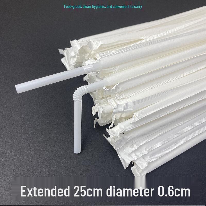ZISIZ Individually Wrapped Plastic Disposable Straw