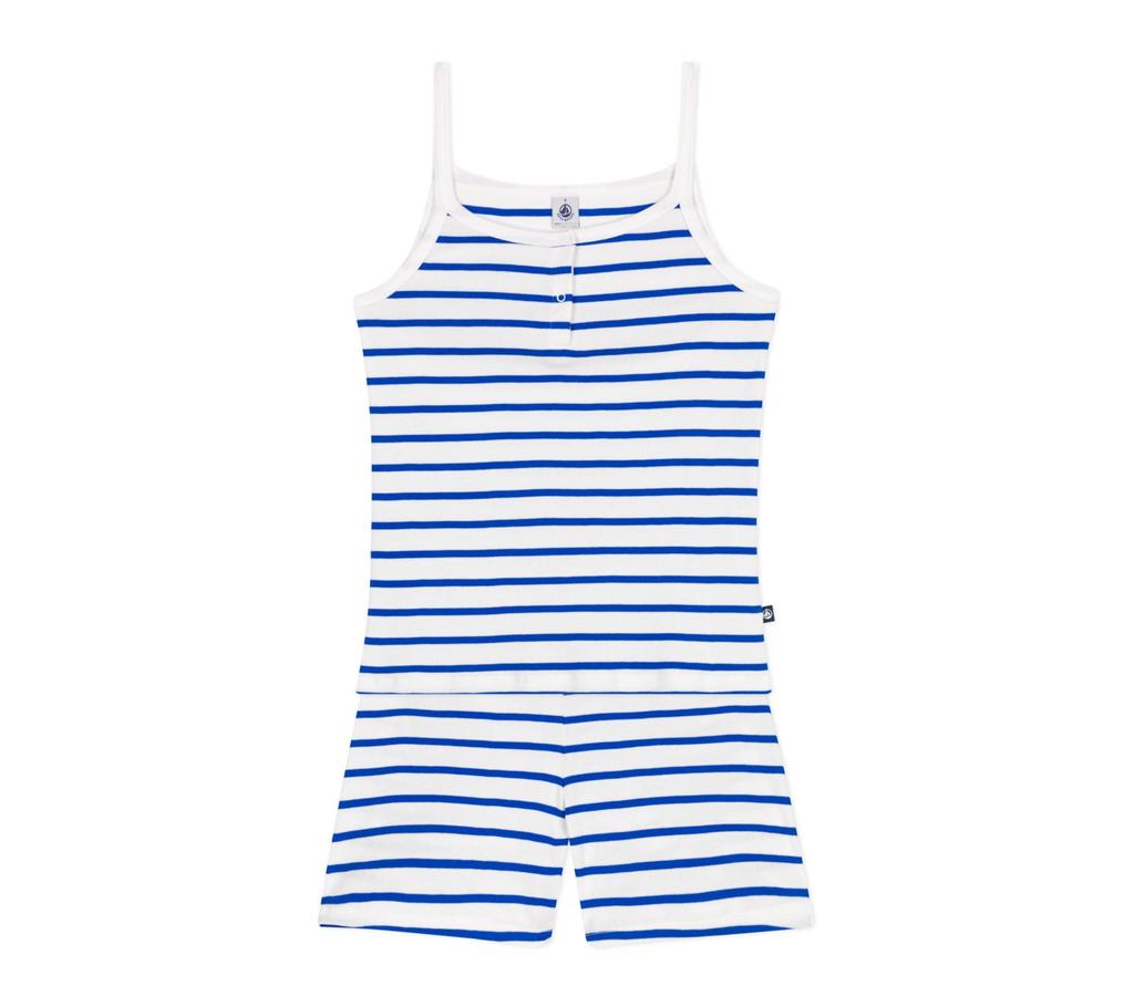 Petit Bateau Camisole Pajamas A0CQO S Off-White/Blue