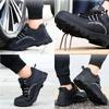 Mens Work Safety Shoes with Steel Toe Lightweight Breathable Indestructible Work Sneakers Anti-puncture Men Shoes Safety Boots