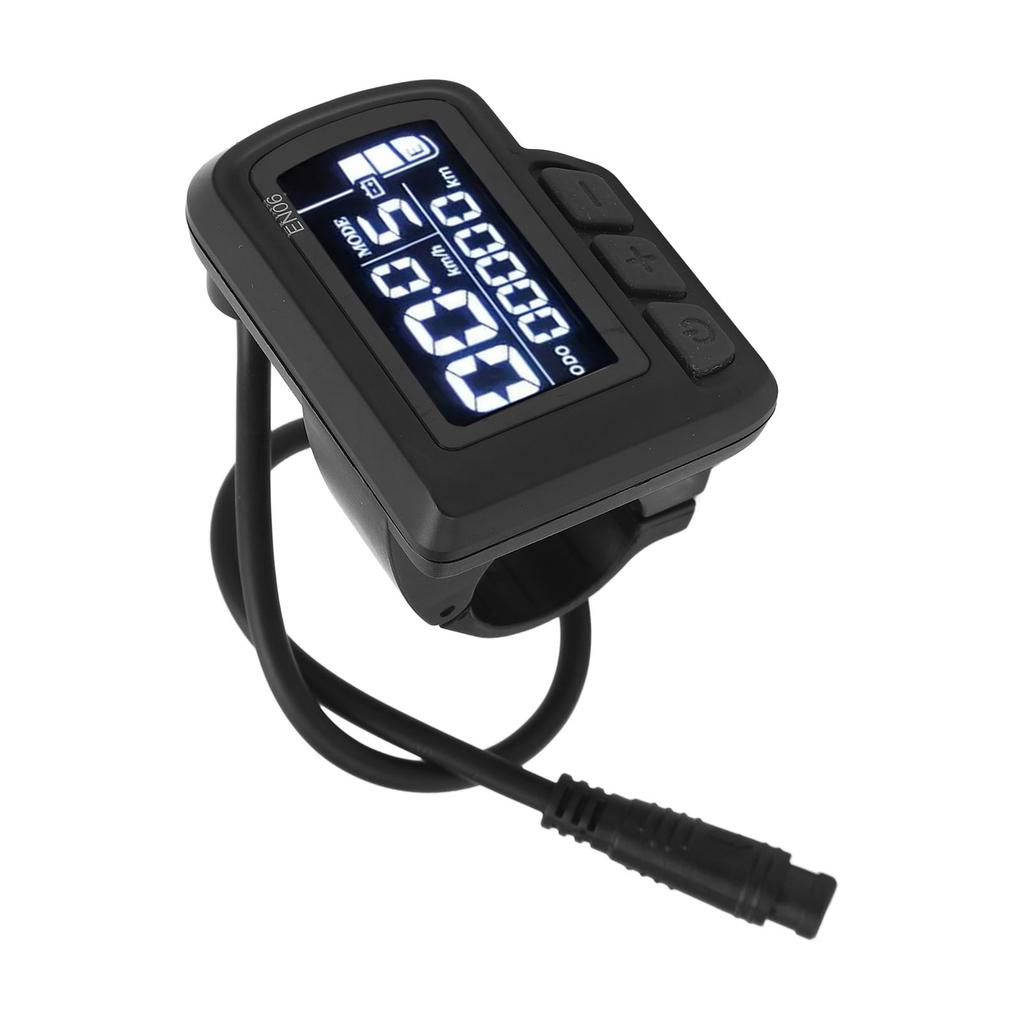 EN06 LCD Fahrrad-Display Meter Tacho mit Lichtanschluss 6-polig Wasserdichtes Kabel 24V 36V 48V 60V Elektrofahrrad Display Panel für 22,2mm Lenker