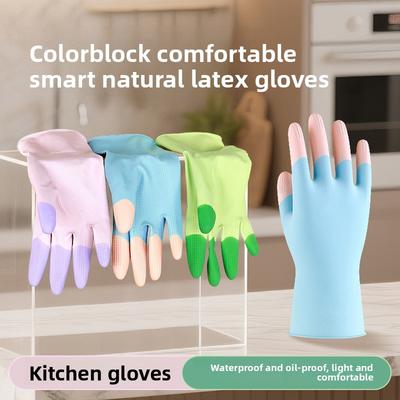 Latex Spülhandschuhe, Haushaltsspülhandschuhe, Küchenverdickte Latex-Gummihandschuhe, Ölbeständige Küchenhandschuhe