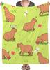 Capybara Flannel Throw Blanket Cute Animals Pattern Blanket Lightweight Comfortable Warm Super Soft Blanket for Couch Bed Sofa