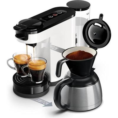 Kapselkaffeemaschine - PHILIPS - SENSEO - HD6592/05 - Switch 2-in-1 Kapsel & Filter - Weiß