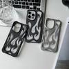 For iPhone 16 Pro Max Case Hollow Flame Design Matte TPU Phone Cover