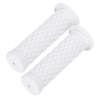 Nakira Manopla de Motocicleta Guidão de Ciclomotor 0,9 polegada (22,2 mm) Forma de C em Borracha Sem Perfuração (Branco)