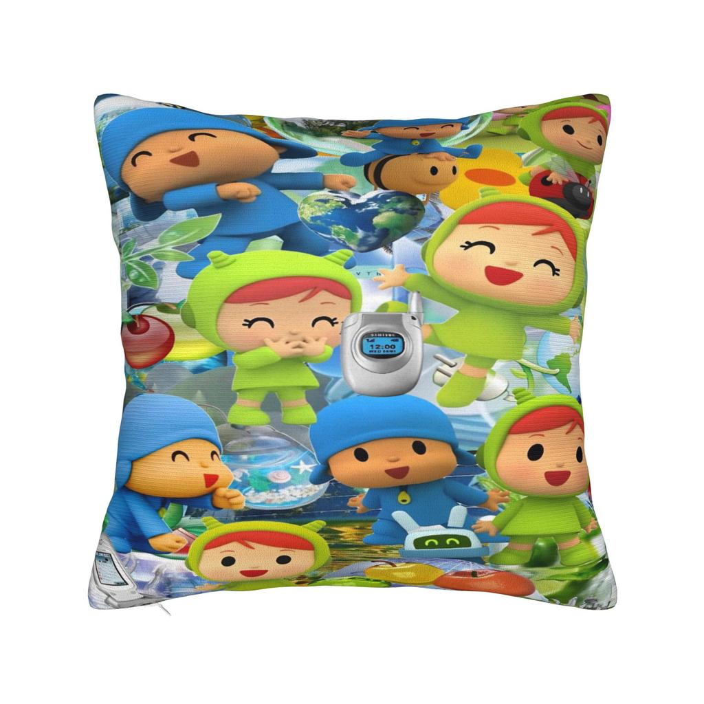 Modny Samochód Pocoyo kreskówka komedia dekoracja poszewka na poduszkę Merch Pokrowiec na poduszkę z zamkiem błyskawicznym wiele rozmiarów