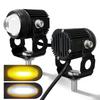 Motorrad LED Scheinwerfer Duale Lichtfarben Abblendlicht Fernlicht Superhell Wasserdichte Lampe 12‑36V