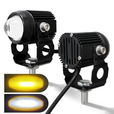 Motorcycle LED Spotlight Dual Lighting Colors High Low Beam Super Bright Waterproof Lamp 12‑36V