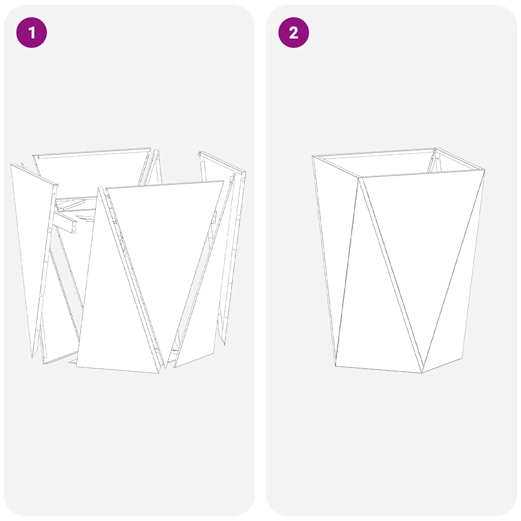 Planters 2 Pcs Rusty 50 X 50 X 75 Cm Weatherproof Steel