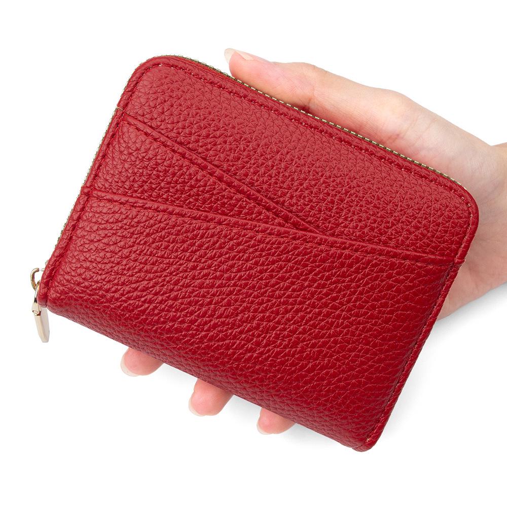 Japanese Accordion Card Holder with Wraparound Zipper - Large Capacity for Cards and Coins