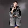 Femmes mode grande taille solide à manches longues col en fourrure poches manteau veste