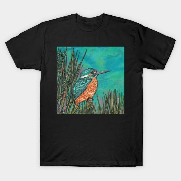 

Men Black Print T-shirt Kingfisher No-Cut Transfer Paper Print Cotton Tshirt 3XL чорний