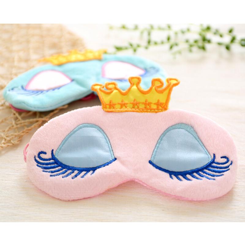 Cute Crown Long Eyelashes Sleeping Beauty Cartoon Shading Eye Mask Breathable Sleeping Eye Mask