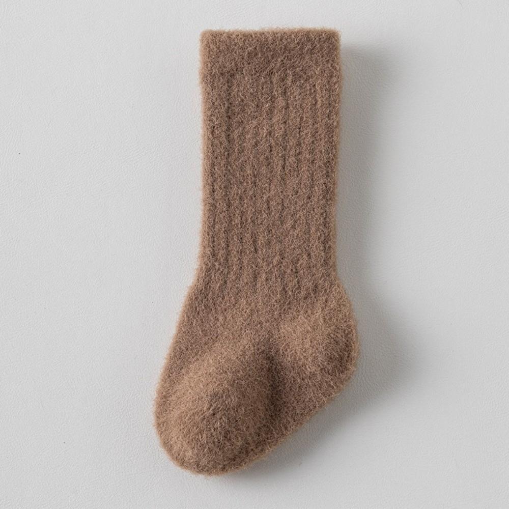 Velvet Terry Infant Floor Socks Solid Color Knitted Socks New Plush Baby Socks  for Newborns