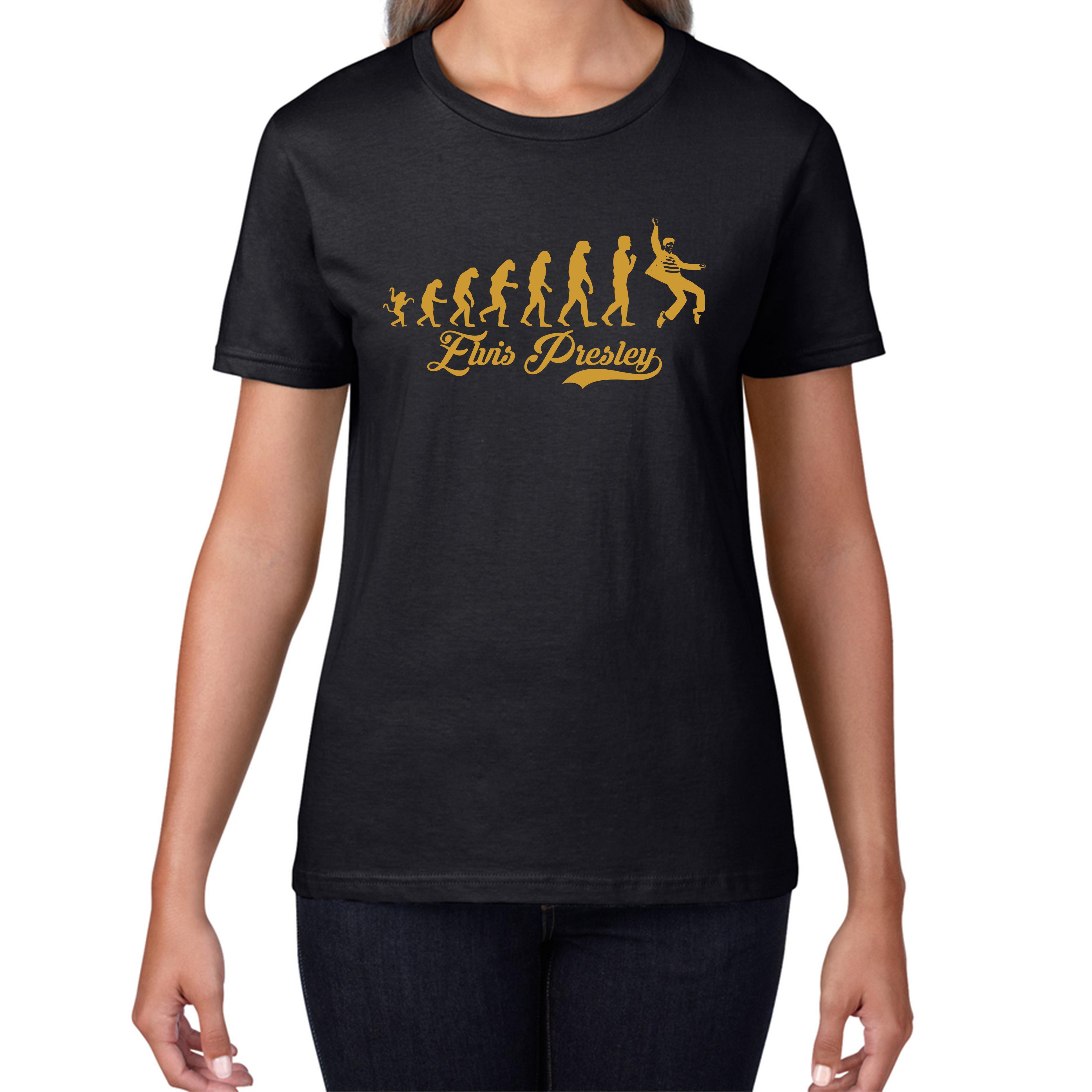 Elvis Presley Human Evolution T-Shirt Mens Tops Tees Unisex American Singer Gift Womens Tee T Shirt Mens Tops Unisex 3XL