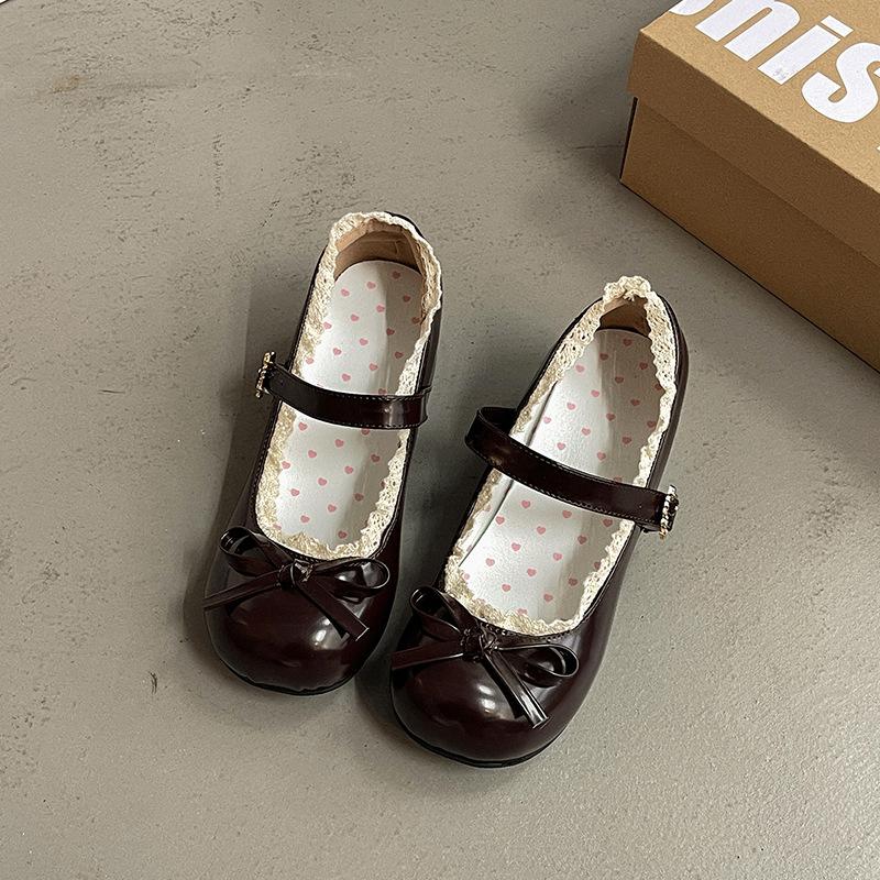 Round head heightening French versatile thick heel shallow mouth Mary Jane single shoes women's new spring and summer niche skirt small leather shoes