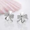 925 Silver Four-Leaf Clover Jewelry Set with Crystals as a Gift