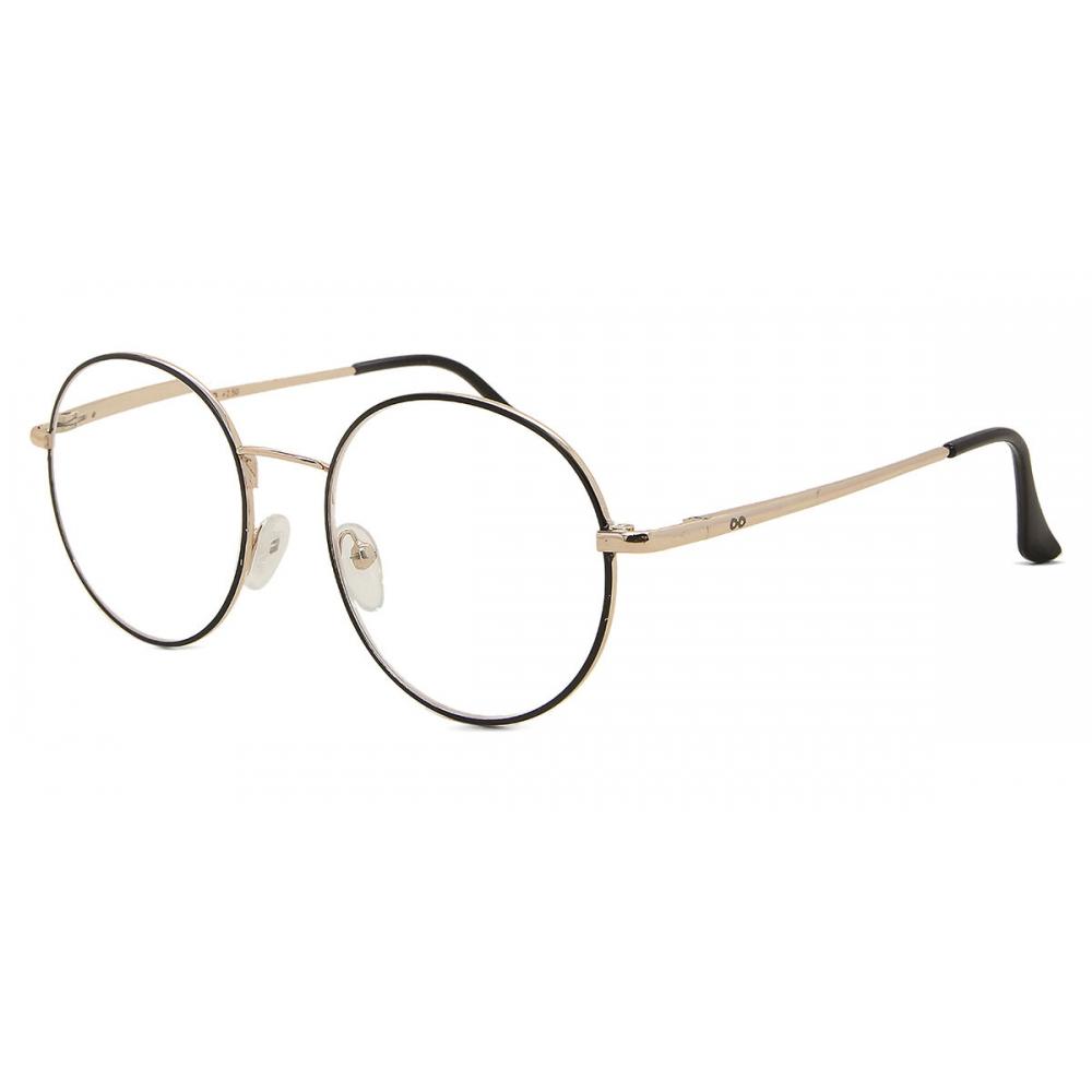 Croon Ringo Shiny Light Gold Black Unisex Eyeglasses