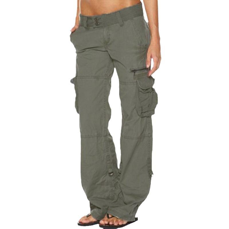 Retro French Wide-Leg Women's Cargo Pants with Multi-Pocket Design - European & American Style, Casual and Loose Fit
