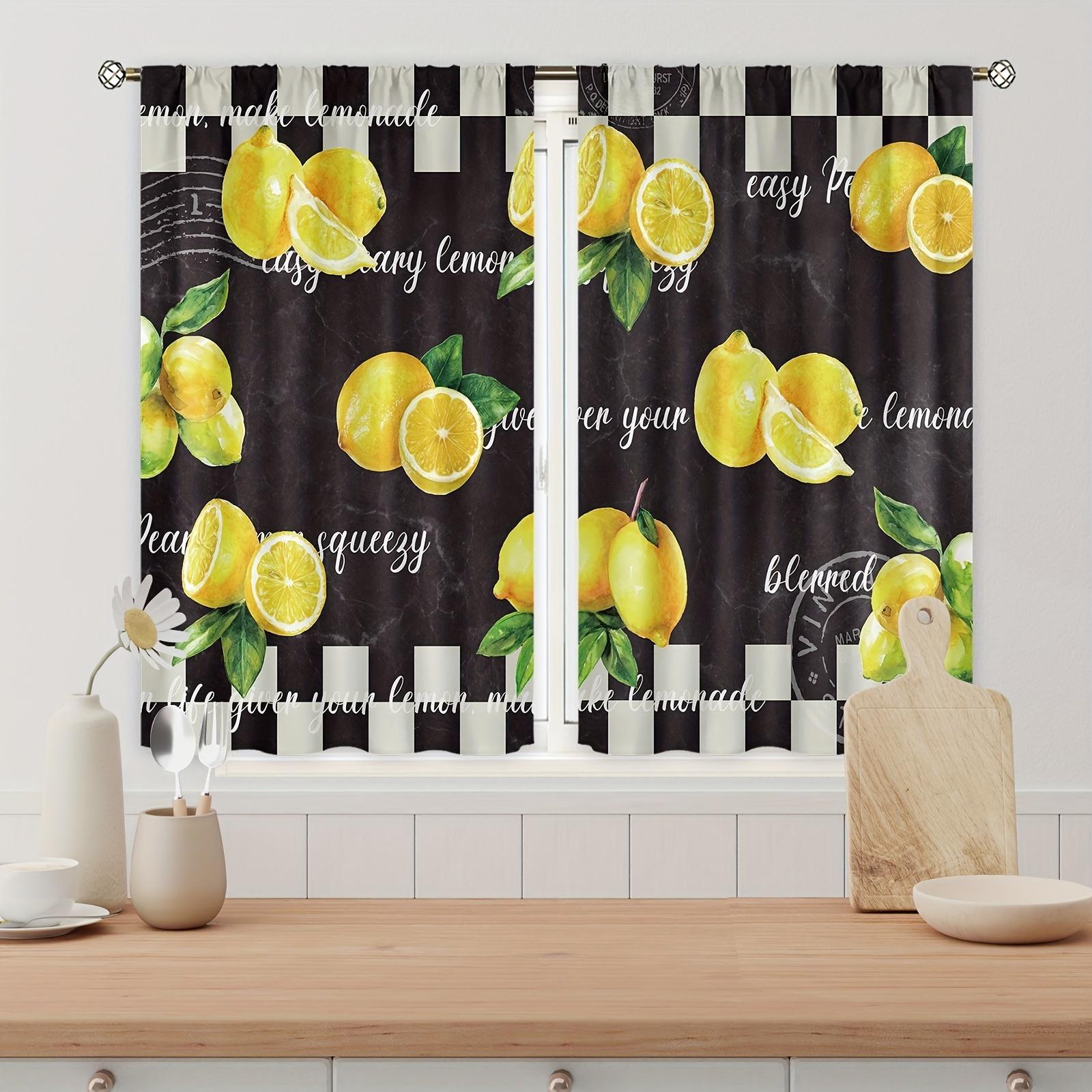 

2 шт. Шторы для кафе, ярусы, винтажные черные кухонные столовые приборы, узор, принт, кухонные шторы, полузатемняющие оконные покрытия для спальни 100W130H(CM)40x51in&Rod Pocket