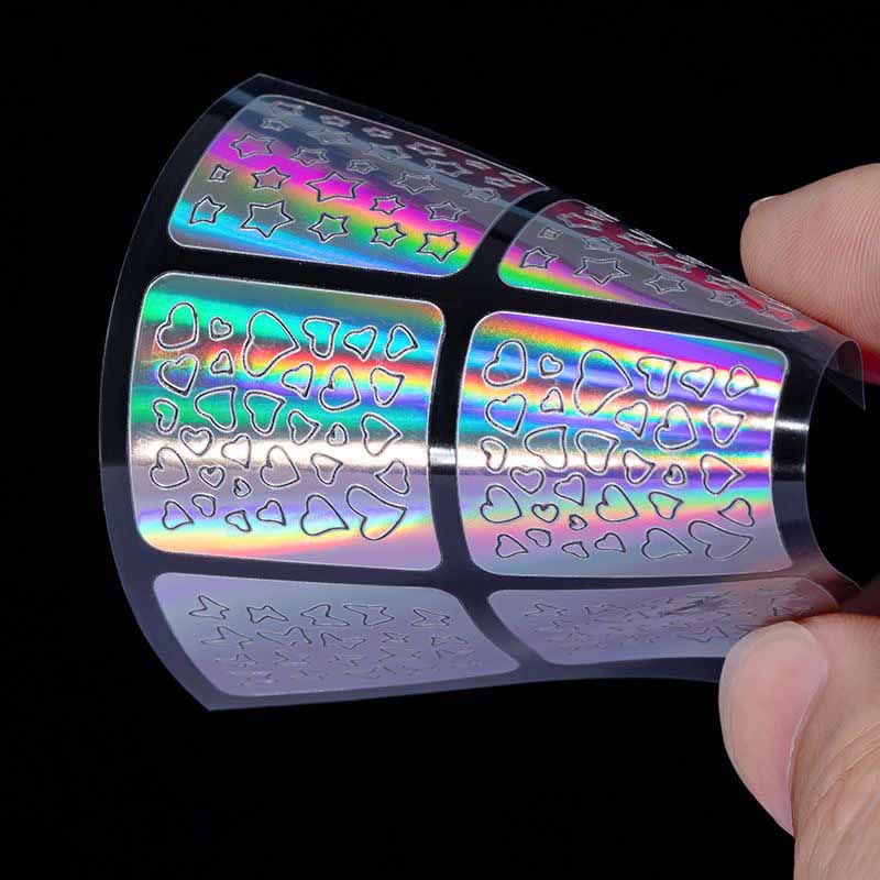 12/24 Arkusze Wycinane Laserowo Naklejki do Nail Artu Szablony do Stemplowania - Zestaw Narzędzi DIY do Manicure Francuskiego