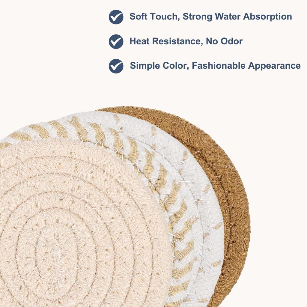 Uxcell 8-teiliges 4,3 Zoll dickes Getränkeuntersetzer-Set, hitzebeständiges Topfuntersetzer-Set mit Halter für Küchenarbeitsplatten, Tische und Heimdekoration, heiße Plattenpolster (Braun)