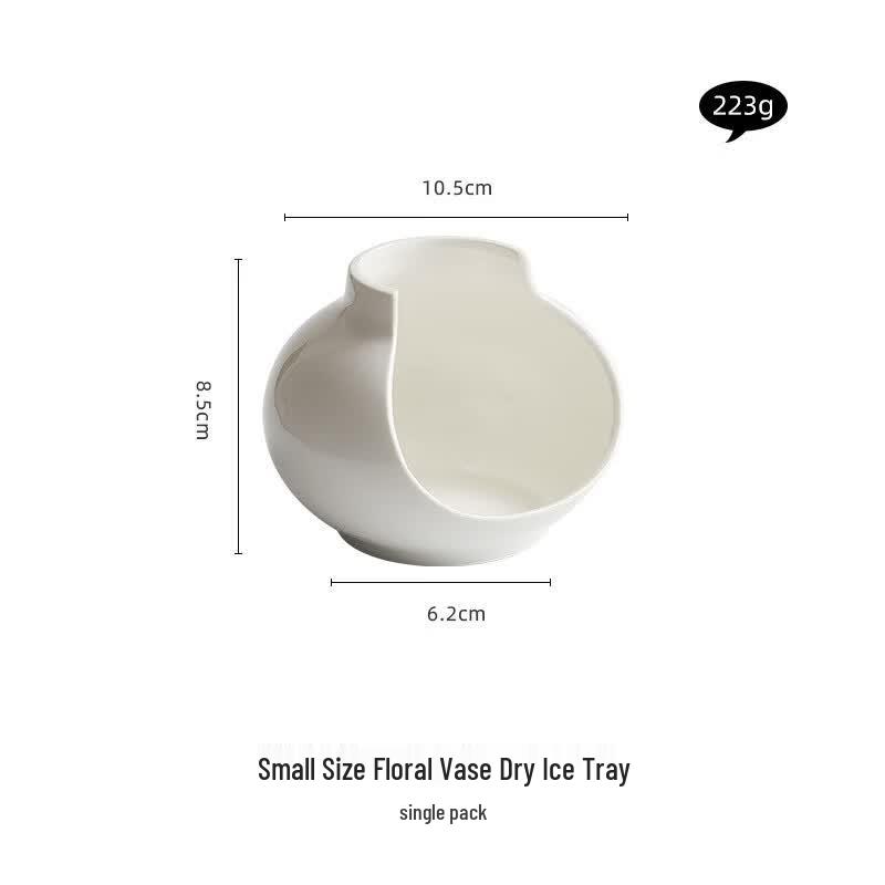 Nordic Style Artistic White Porcelain Dry Ice Serving Plate
